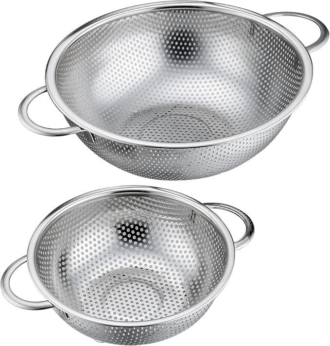 P&P CHEF Stainless Steel Colander, Micro-Perforated Food Strainer by PPCHEF