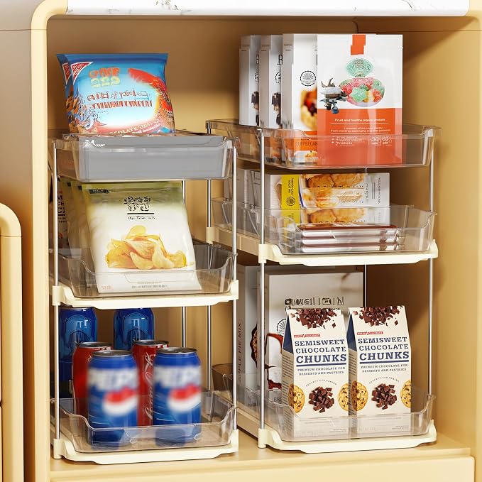 Delamu 2 Pack 3-Tier Bathroom Under Sink Organizers and Storage, Pull Out Clear - Image 9