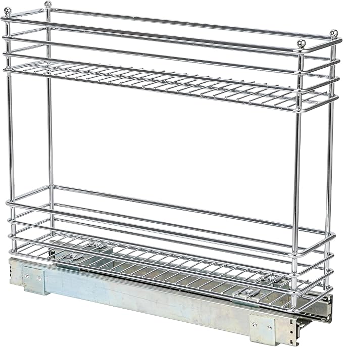 Household Essentials Chrome 2-Tier Sliding Cabinet Organizer - Image 7