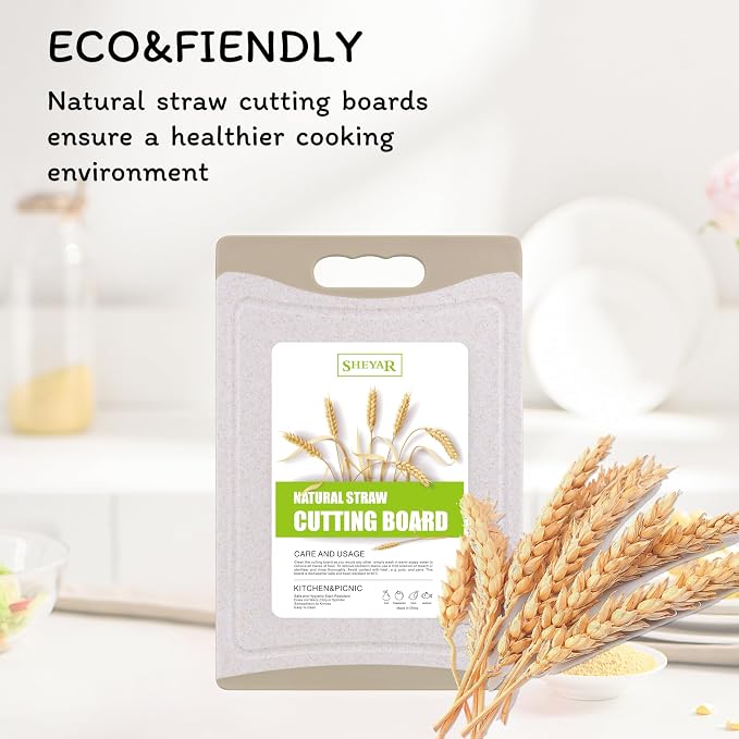 Cutting Board for Kitchen, Wheat Straw Fiber Cutting Board, Dish Washer Safe - Image 4