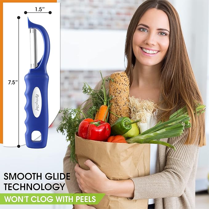 Spring Chef Premium Swivel Vegetable Peeler, Soft Grip Handle and Ultra Sharp - Image 3