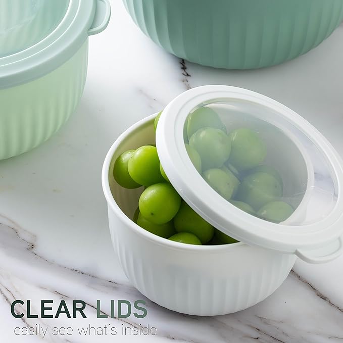 COOK WITH COLOR Prep Bowls with Lids- Wide and Deep Nesting Plastic Small - Image 4