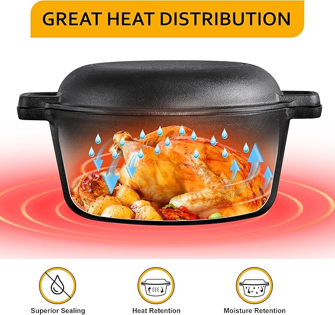 Velaze Cast Iron Dutch Oven Pot - Image 4