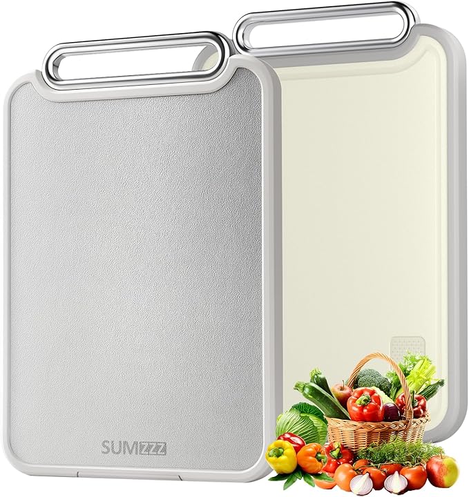 Sumzzz 2-in-1 Stainless Steel Cutting Board, Double-Sided by Titanium