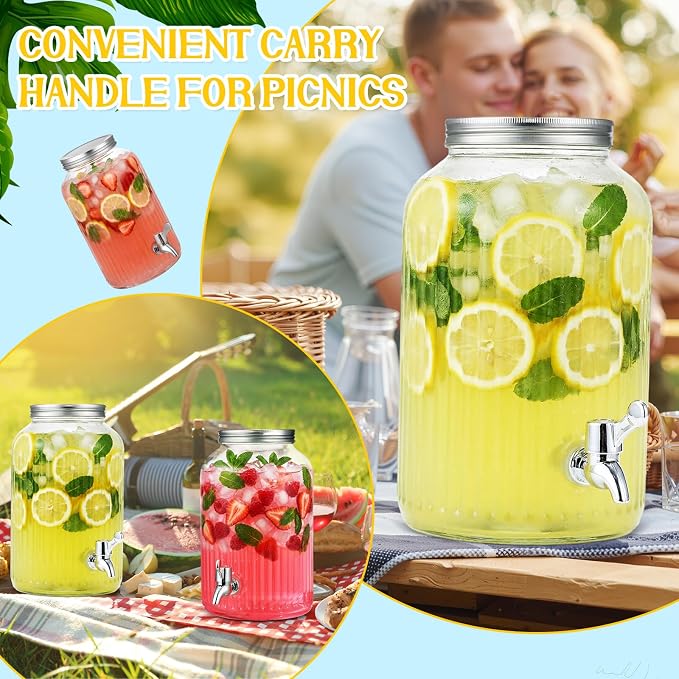 SiliFine 2 Pieces 1 Gallon Plastic Beverage Dispenser - Image 6