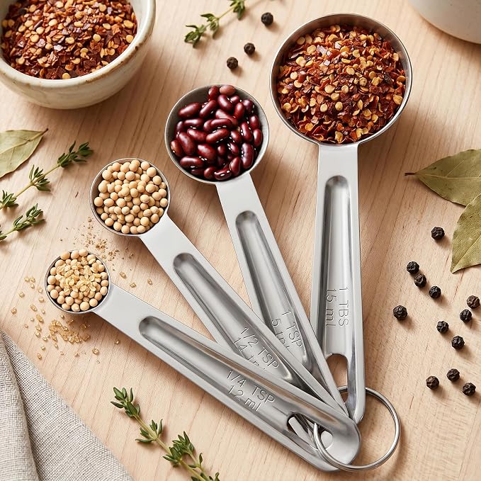 4Pcs Stainless Steel Measuring Spoons Set, Metal Measuring Spoons Set, Table - Image 7