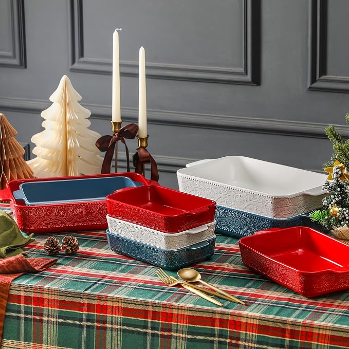 Ceramic Baking Dish Set of 3, Casserole Dishes - Image 7