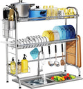 HOWDIA Stainless Steel 2-Tier Over The Sink Dish Drying Rack by HOWDIA
