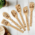 CUTHOLLOW 6PCS Pandas and Bamboo Wooden Kitchen Cooking Utensil Set, 11.9in Non by CUTHOLLOW