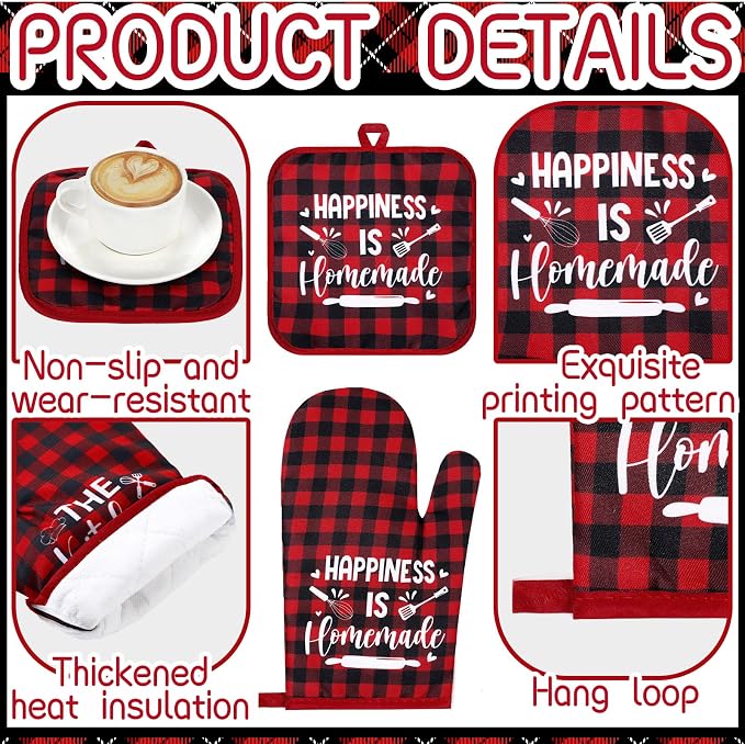 Fourluoo 10 Pcs Farmhouse Kitchen Decor and Accessories Set 4 Kitchen Towels 2 - Image 5