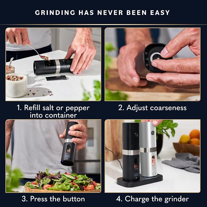 Home Hero Electric Salt and Pepper Grinder Set - Image 5