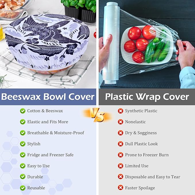 5-Size Reusable Beeswax Bowl Covers - Image 7