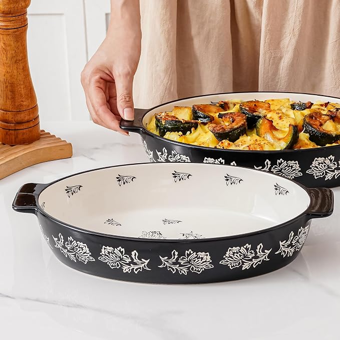 Wisenvoy Casserole Dish Baking Dish Ceramic Au Gratin Baking Dish Lasagna Pan - Image 3