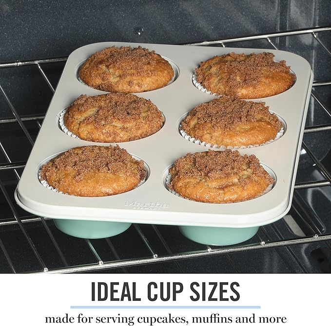 Martha Stewart Gallen 6 Cup Nonstick Carbon Steel Muffin and Cupcake Pan - Image 6
