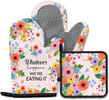 Funny Oven Mitts & Pot Holder Set, Heat Resistant Silicone Oven Mitts, Humorous by Unknown