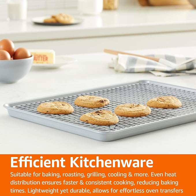 Amazon Basics Ceramic Nonstick Baking Sheet & Cooling Rack Set, Dishwasher Safe - Image 8