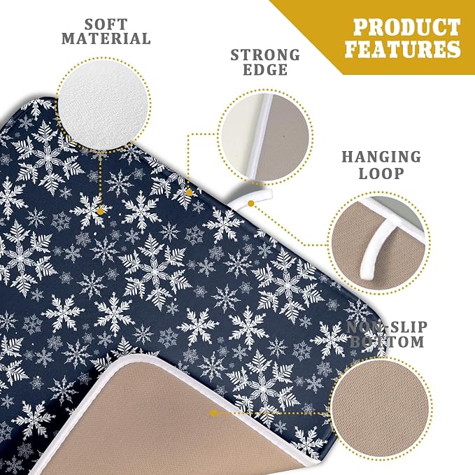Christmas Dish Drying Mat for Kitchen Counter 18x16 Inch Xmas Snowflake Drying - Image 3