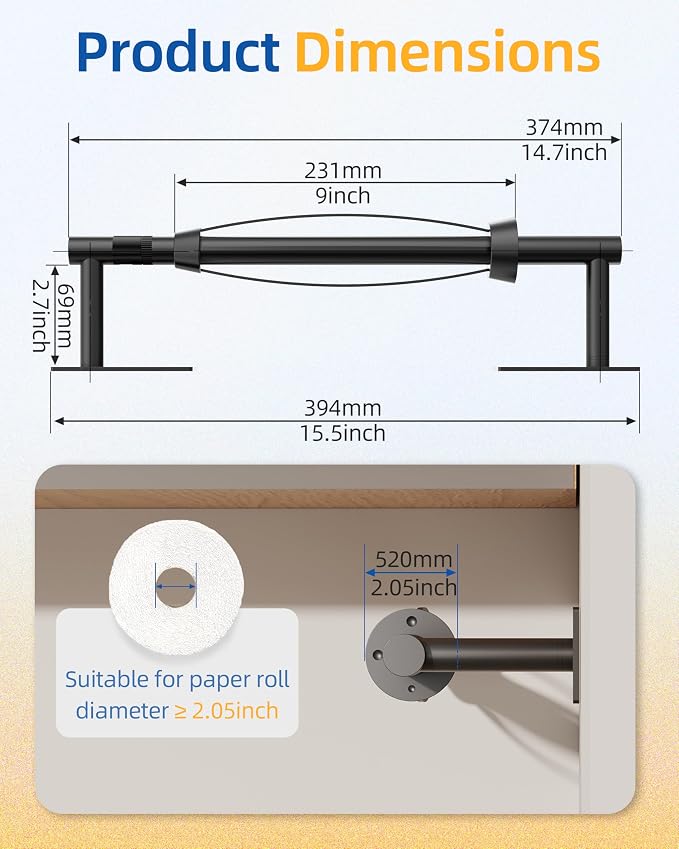 RUACQ Paper Towel Holder Under Cabinet, One Hand Tearing Paper Towel Holder - Image 6