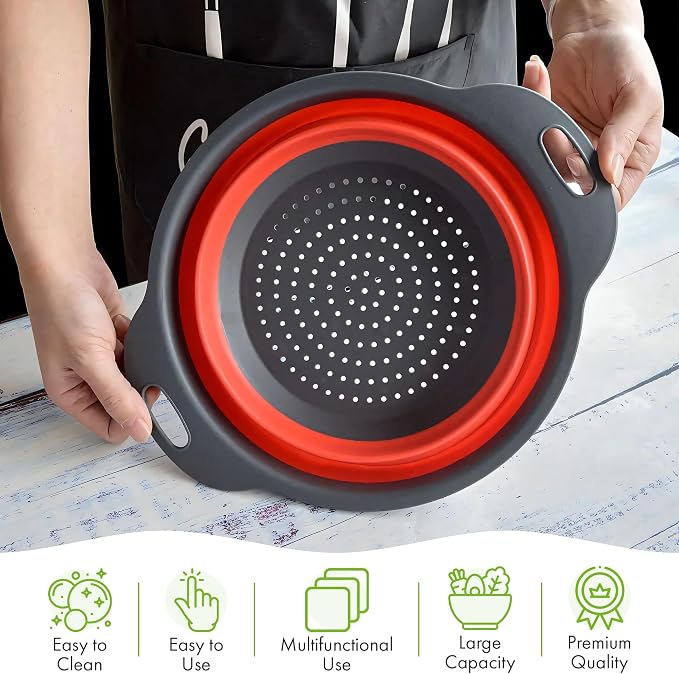 Silicone Collapsible Colander Sink Colander Collapsible Camping Versatile - Image 7