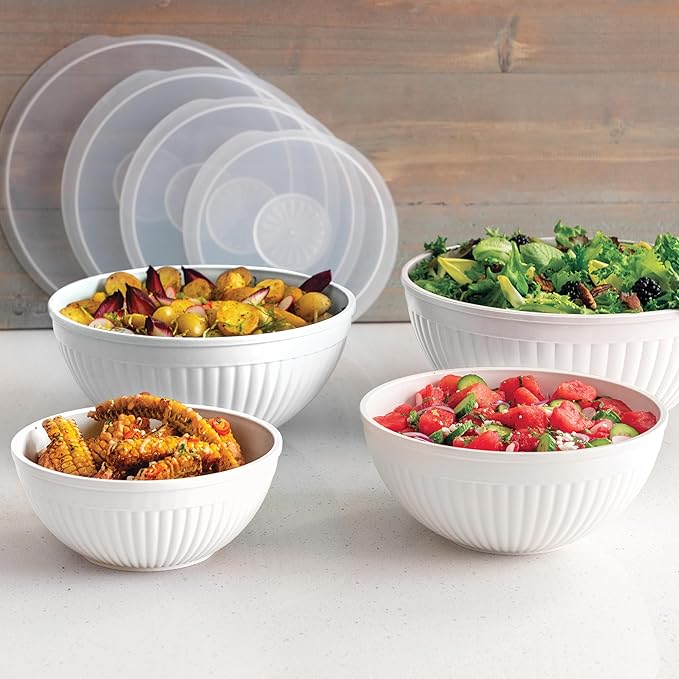 Nordic Ware Prep and Serve Mixing Bowls Set, Glacier White - Image 2