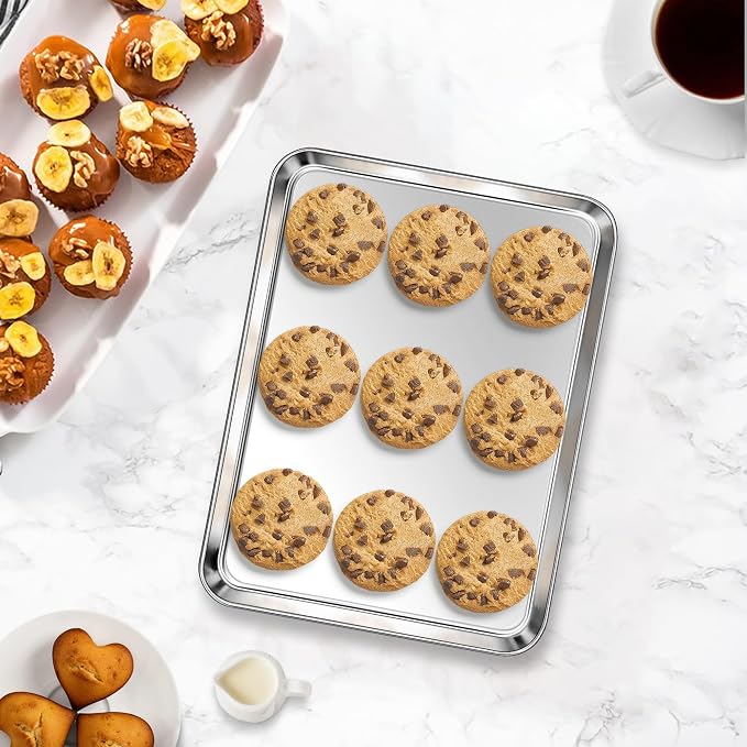 Homikit 1 Pack Baking Sheet, 9 x 7 Inches Stainless Steel Cookie Tray - Image 9