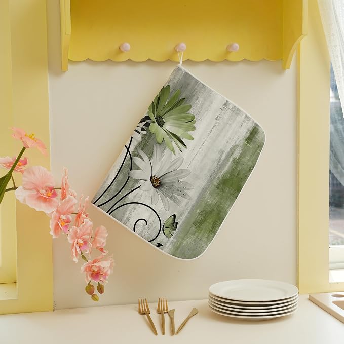 Floral Dish Drying Mat 18x24 Inches - Image 5
