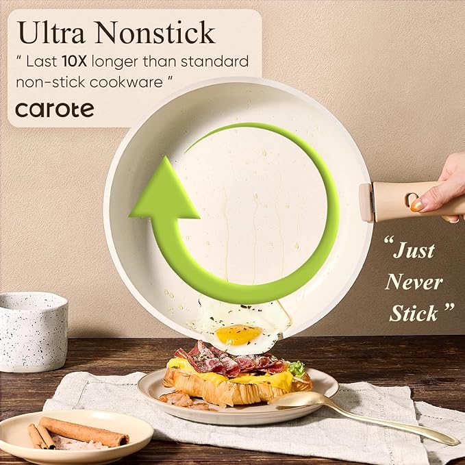 CAROTE 19pcs Pots and Pans Non Stick, Cookware Sets Detachable Handle, - Image 3