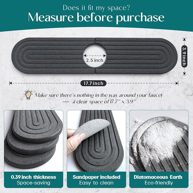 Dreatim Kitchen Faucet Absorbent Mat - Image 2