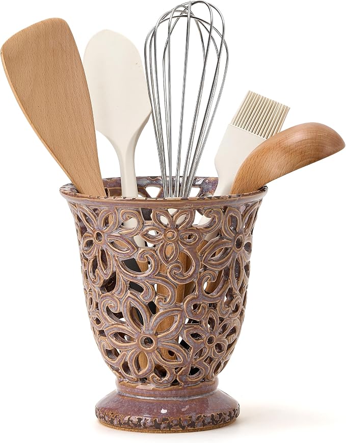 Utensil Holder for Kitchen Counter, Modern Farmhouse Cooking Utensil Holder and - Image 9
