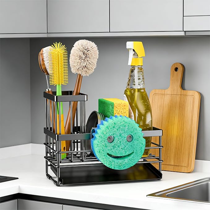 Cisily Sink Caddy with Smiley Face Sponge Holder - Image 4