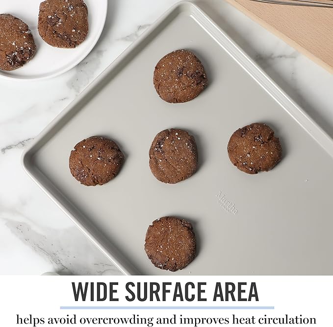 Martha Stewart Gallen 17 x 11 Inch Nonstick Carbon Steel Cookie Sheet – Cool - Image 7