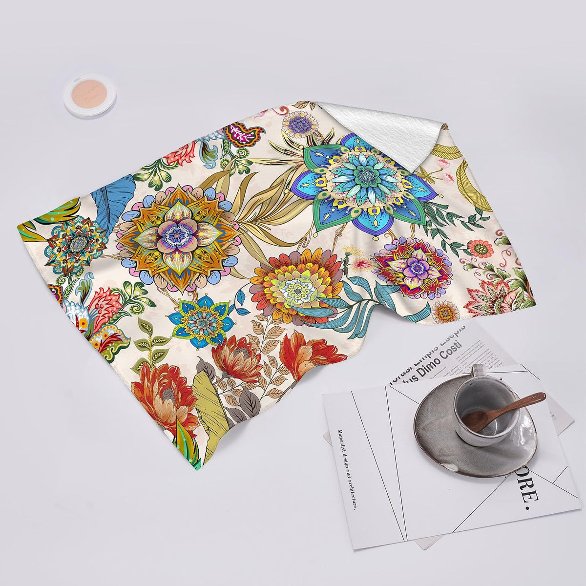 Bohemian Floral Kitchen Towels Decorative Set of 2 Boho Dish Towels