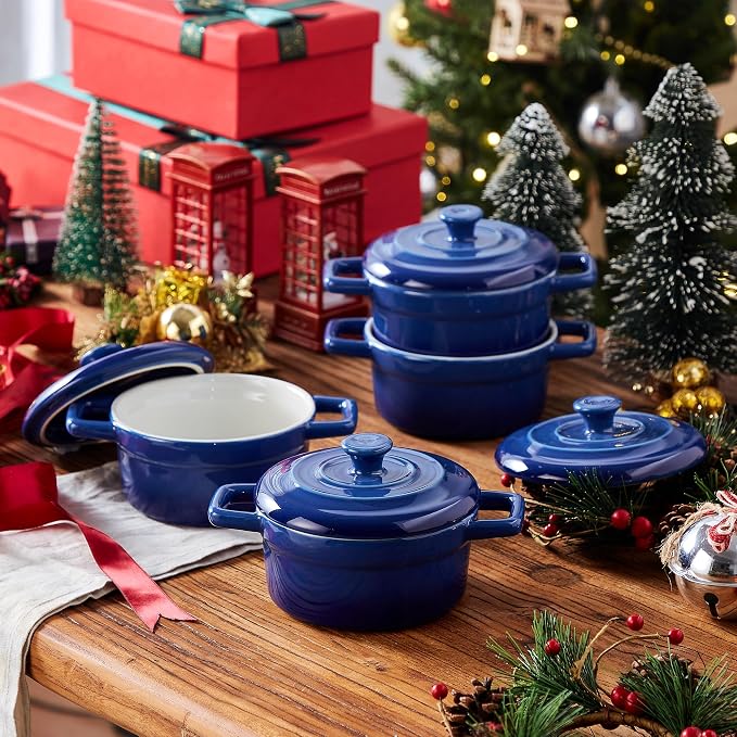 Lareina Mini Cocotte - 12oz Ceramic Casserole Dishes - Kitchen Casserole Sets - - Image 2