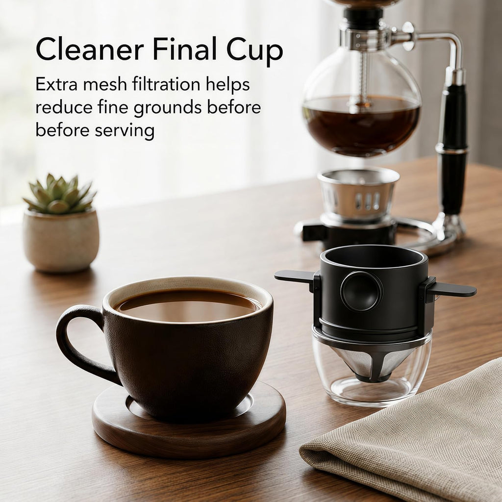 Siphon Coffee Maker, 20 oz Vacuum Brewer with Mesh Filter