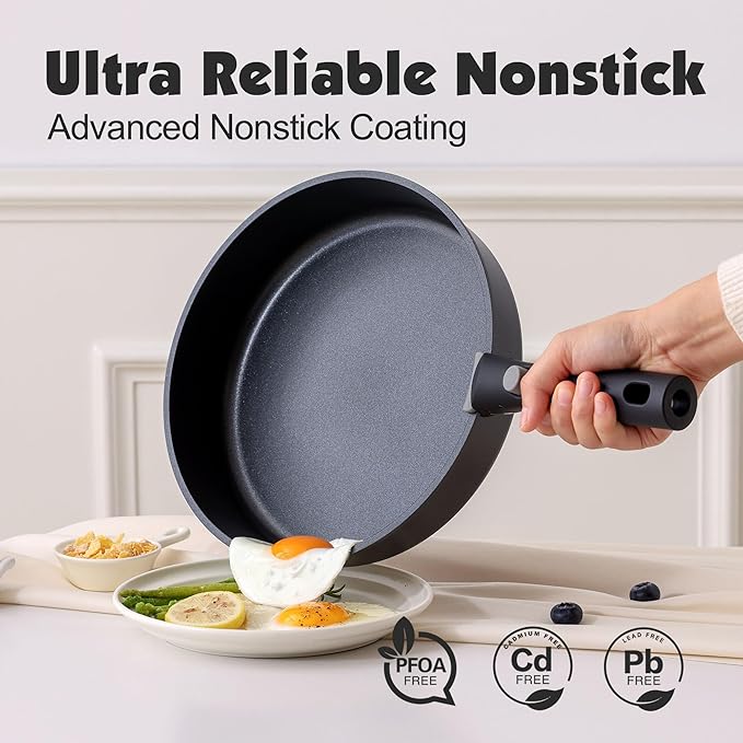 SENSARTE 17 Piece Pots and Pans Set, Nonstick Detachable Handle Cookware Set - Image 4