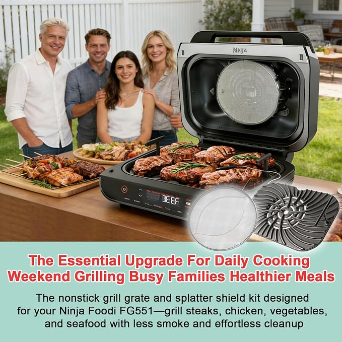 Grill Grate & Splatter Shield for Ninja Foodi FG551 DG551 Grill Accessories - Image 5