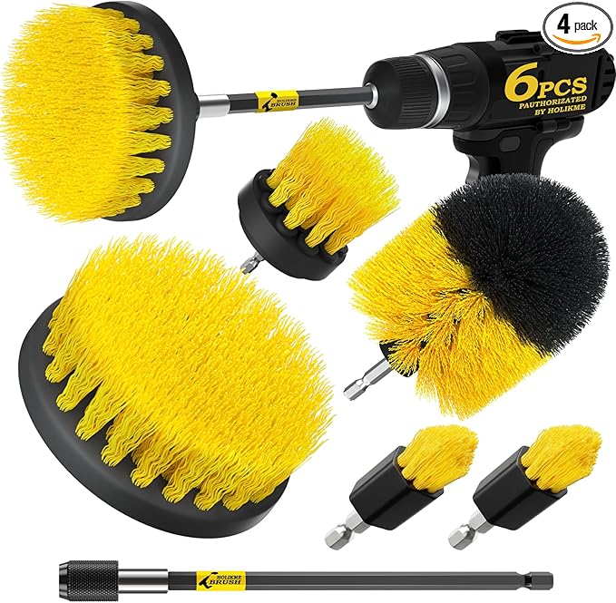 Holikme 6Pack Drill Brush Power Scrubber Cleaning Brush Extended Long by Holikme