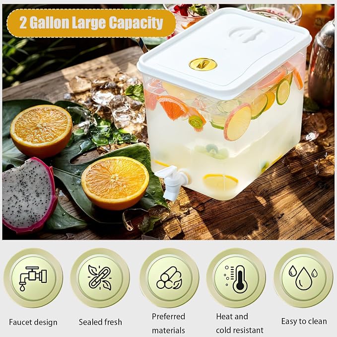 Beverage Drink Dispenser for Fridge, Plastic Beverage Dispenser - Image 2