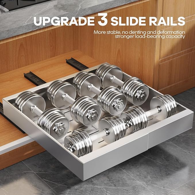 Seinloes 2 Pack Expandable Width Pull Out Cabinet Organizer 21" Deep - Image 4