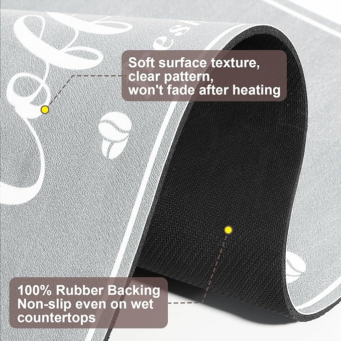 CooRug Absorbent Coffee Mat, Fashion Dish Drying Mat - Image 7