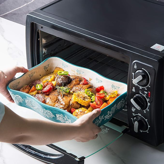 Baking Dish Casserole Dish Ceramic Lasagna Pan 2-Pcs Bakeware Sets Baking - Image 3