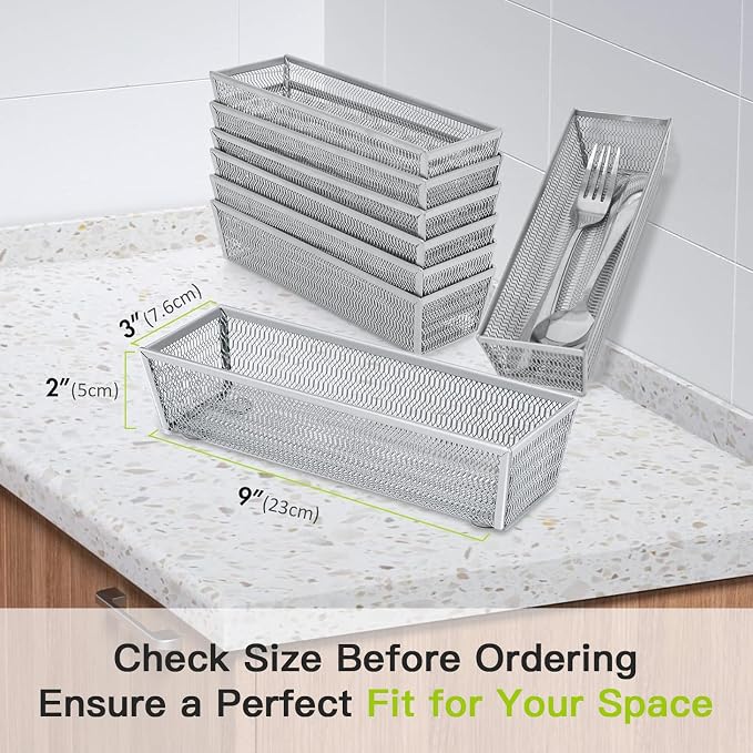 Neudeco Silverware Organizer, Mesh Drawer Organizer - Image 2