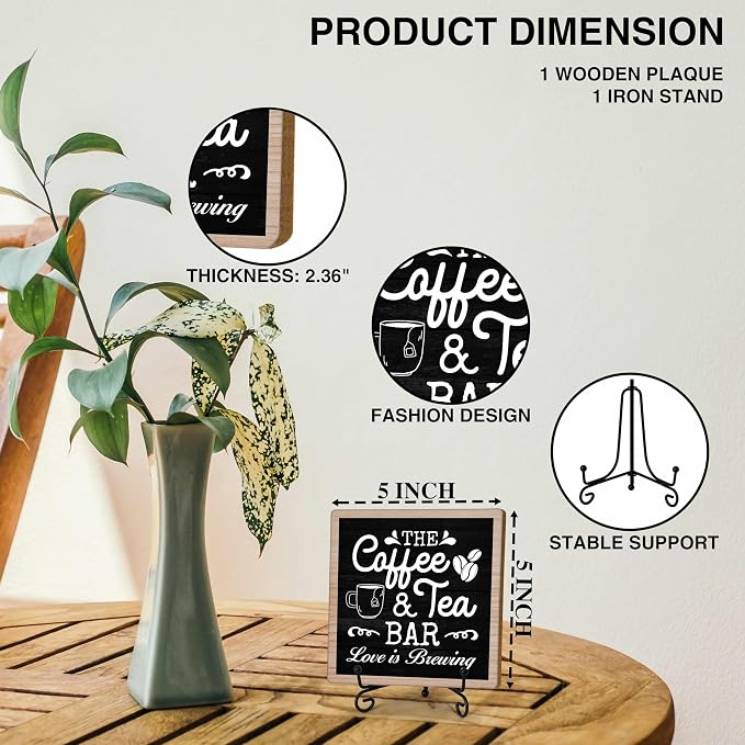 Coffee & Tea Bar Decor Signs & Table Decor, Tea Station Accessories, Themed - Image 2