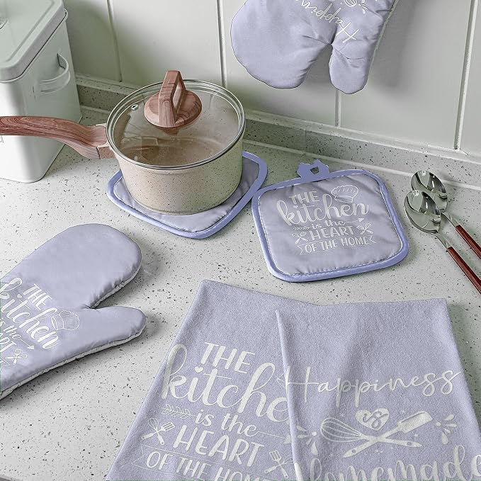 Sratte 6 Pcs Kitchen Decor Accessories Set Farmhouse Towels Pot Holders Oven - Image 3