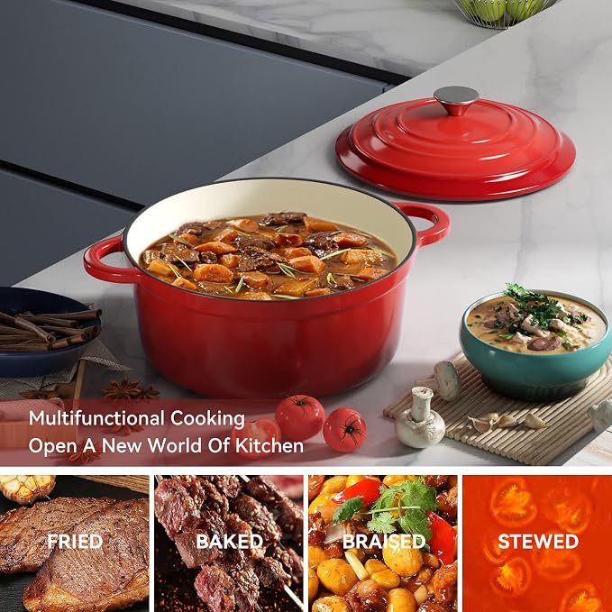 Miereirl 4.5 Quart Enameled Dutch Oven Pot - Image 6