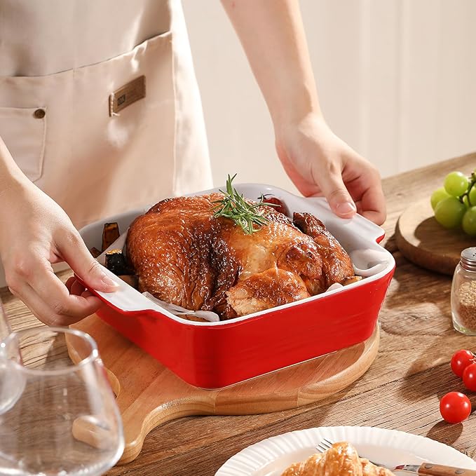 DOWAN 8x8 Baking dish, Square Baking Pan, Ceramic Casserole Dishes - Image 3