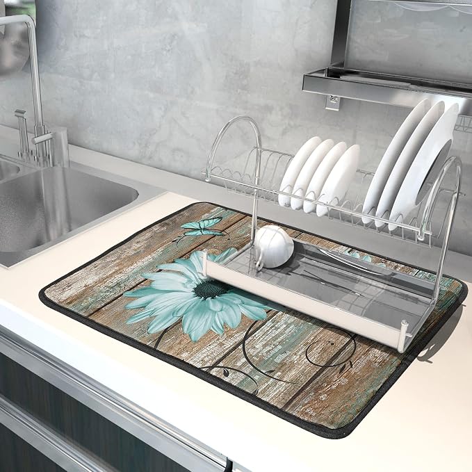 Giwawa Rustic Daisy Dish Drying Mat - Image 5