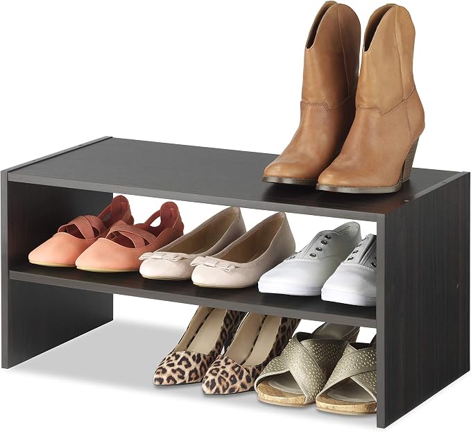 Whitmor Wood Stackable 2-Shelf Shoe Rack, 24 INCH - Image 4