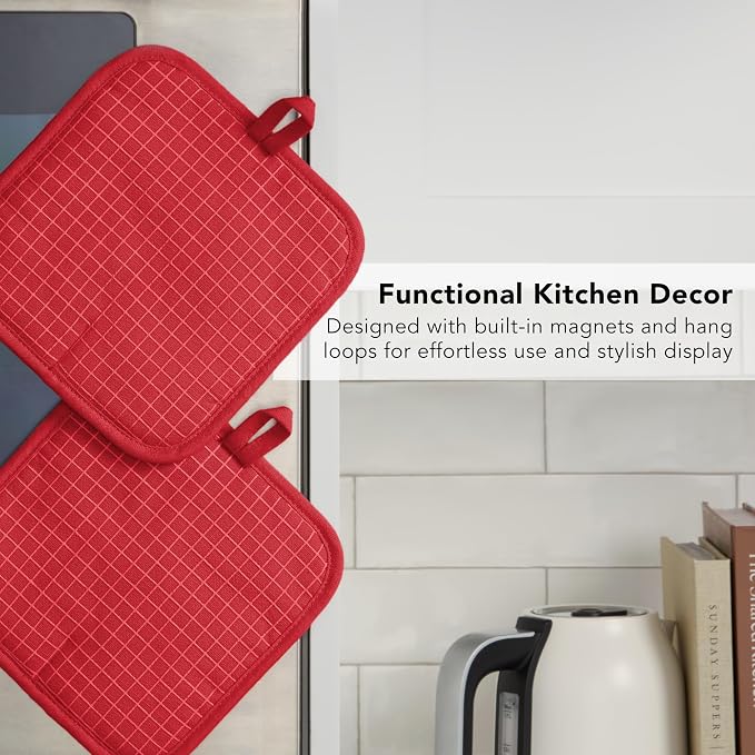KITCHENAID Gourmet Series Gridlines Pot Holders 2-Pack Set, Heat Resistant up - Image 6