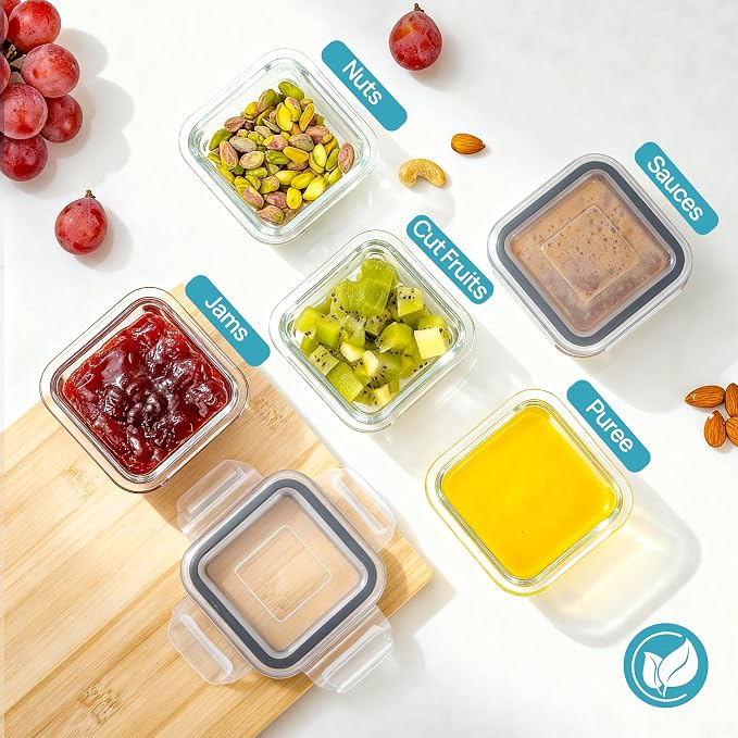 Vtopmart 5Pack 5oz Small Glass Storage Containers - Image 3